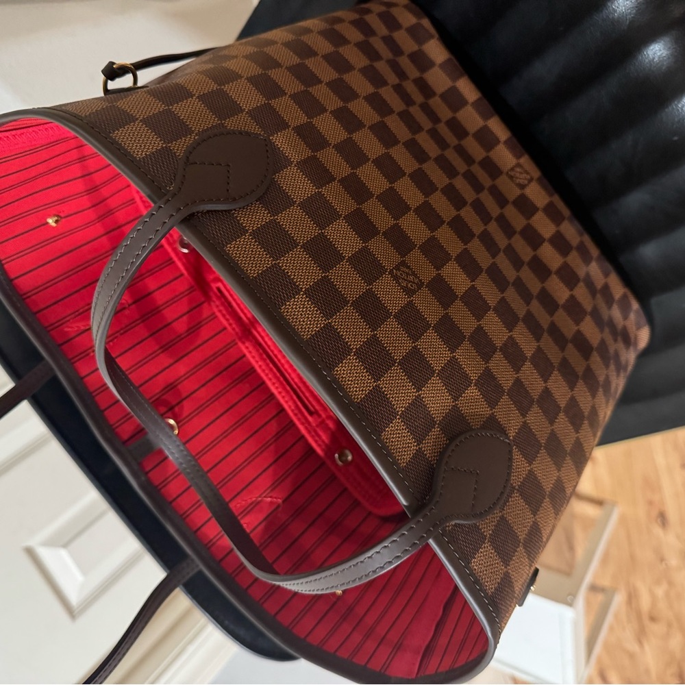Brown Checkered Tote Bag